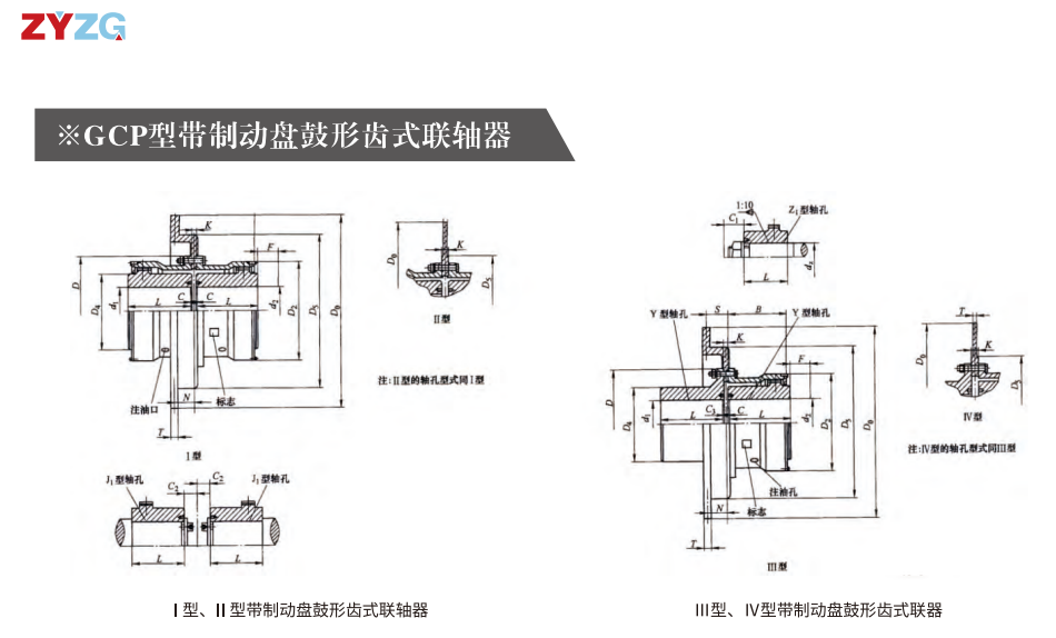 GCP  型帶制動(dòng)盤(pán)鼓形齒式聯(lián)軸器